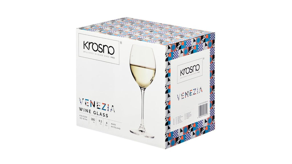 Krosno ღვინის ჭიქა 280 მლ-იანი მაღალ ფეხზე 6ც